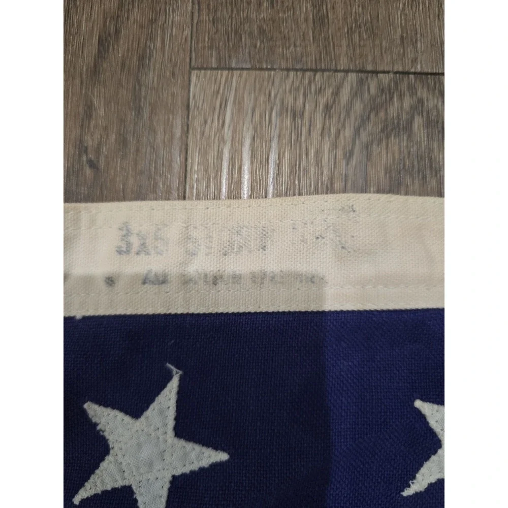 Vintage 3x5 Storm King Cotton American Flag – 50 Stars Sewn Stitched